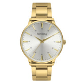 Tensity Stainless Steel Round Silver Dial Gold Band Watch