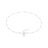 Sterling Silver 23cm Ball Heart Anklet