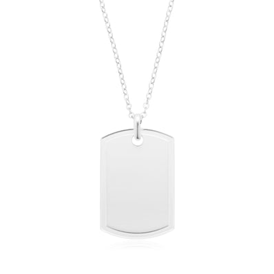 Sterling Silver Dog Tag Pendant