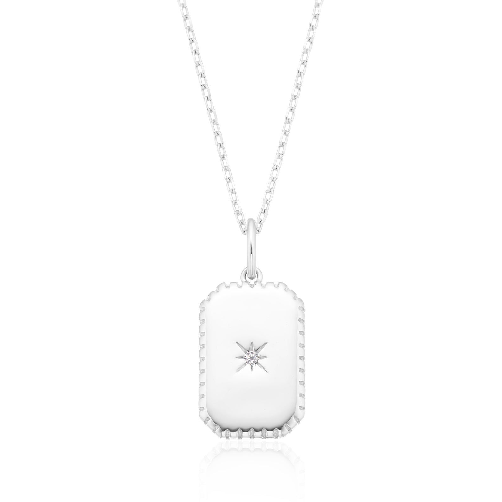 Sterling Silver Round Cut White Cubic Zirconia Pendant