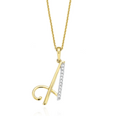 9ct Yellow Gold 0.06 Carat tw Diamond Initial Pendant