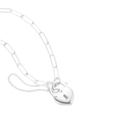 Sterling Silver 45cm Heart Padlock Necklace