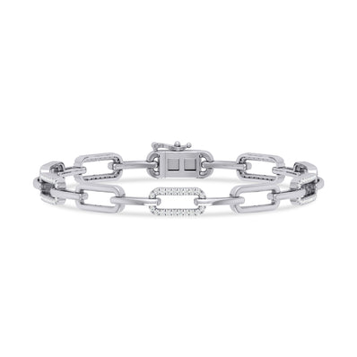 Celebration Silver Round Cut 0.50 Carat tw Link Lab Grown Diamonds Bracelet