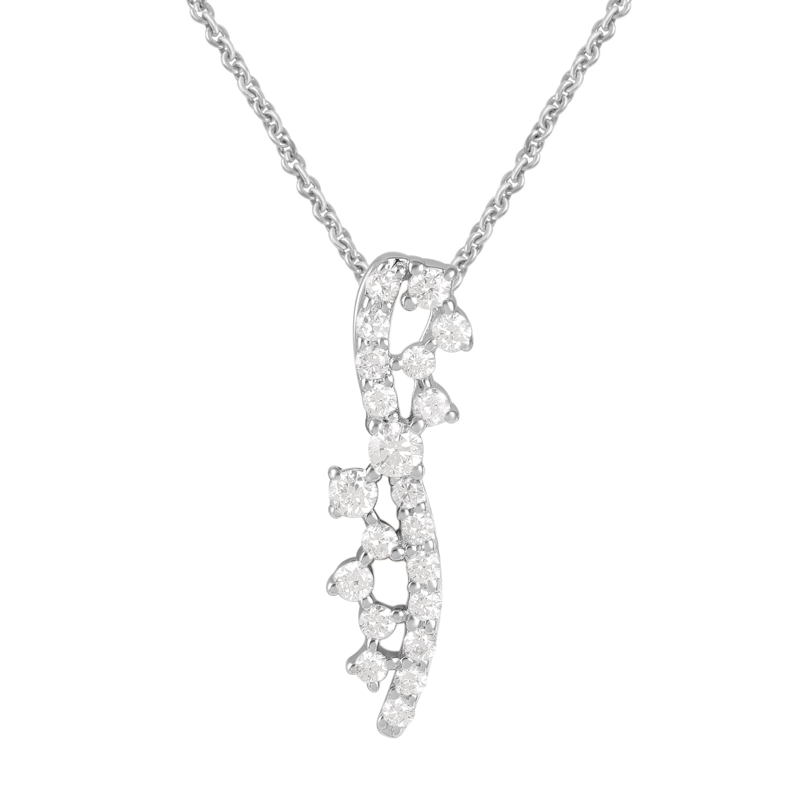 Celebration 9ct White Gold Round Cut 0.20 Carat tw Lab Grown Diamondd Pendant