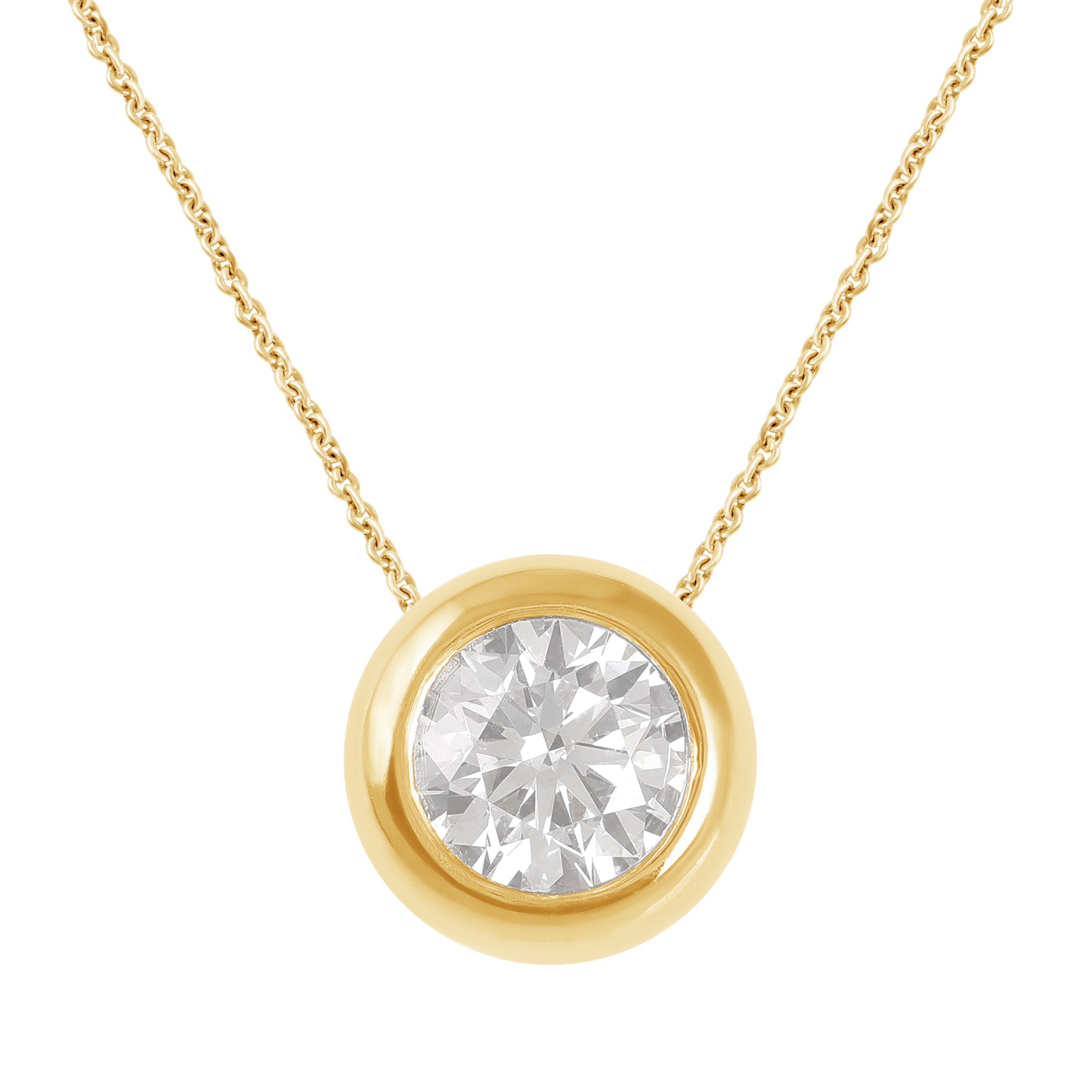 Celebration 9ct Yellow Gold Round Cut 0.33CTW Bezel Lab Grown Diamond Pendant