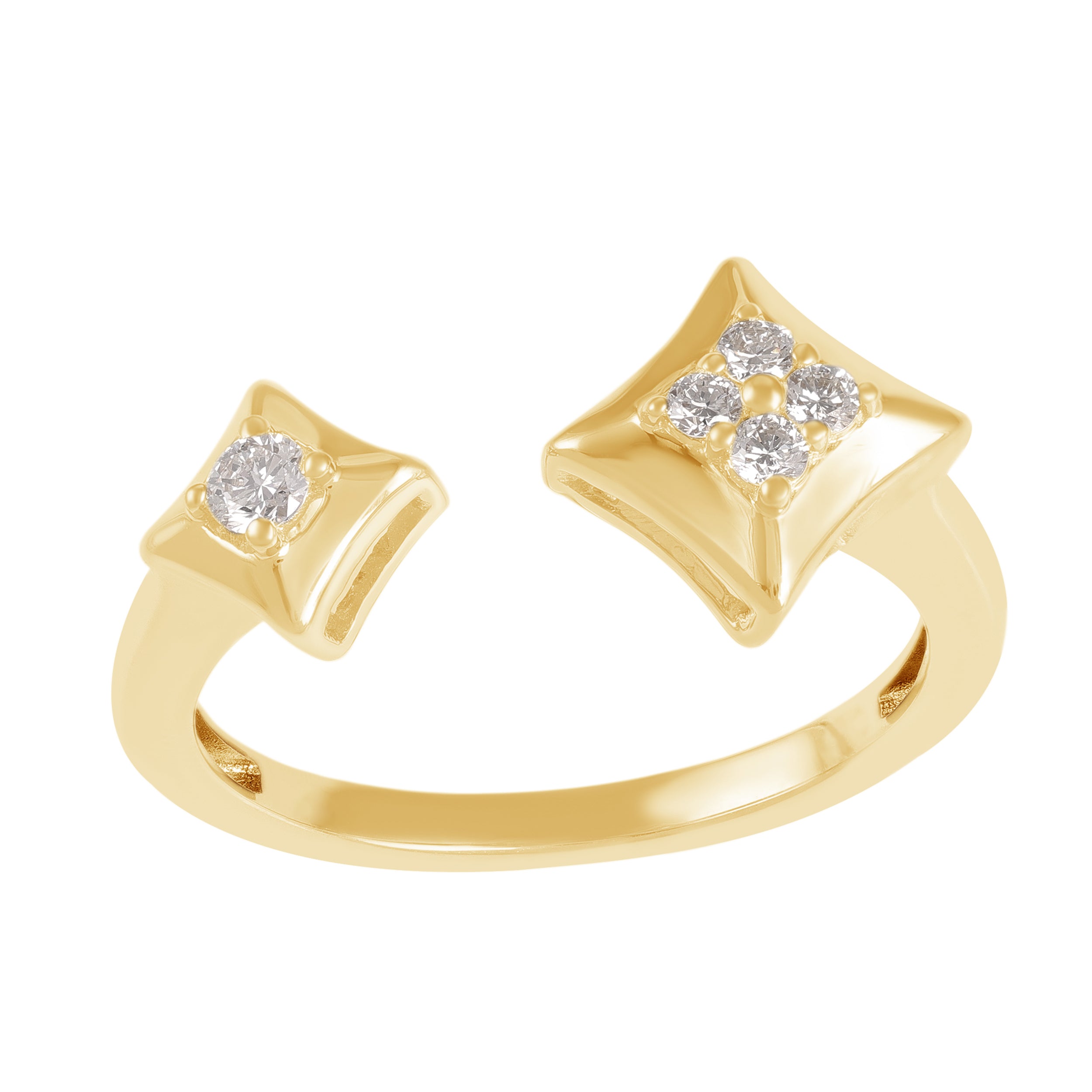 Celebration 9ct Yellow Gold Round Cut 0.16 Carat tw Lab Grown Diamonds Ring