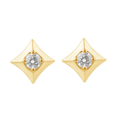 Celebration 9ct Yellow Gold Round Cut 0.32 Carat tw Lab Grown Diamond Stud Earrings