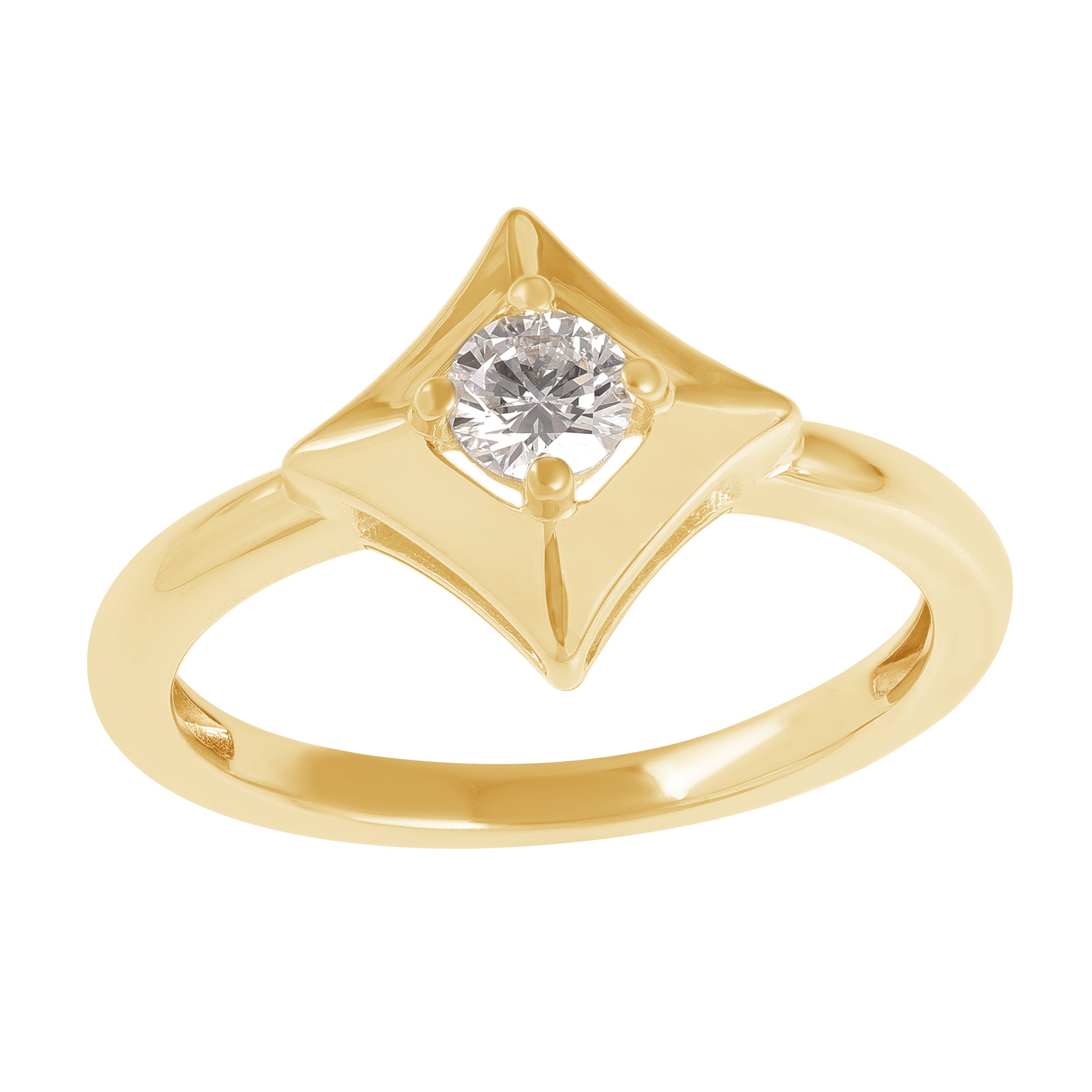 Celebration 9ct Yellow Gold Round Cut 0.25 Carat tw Lab Grown Diamond Ring