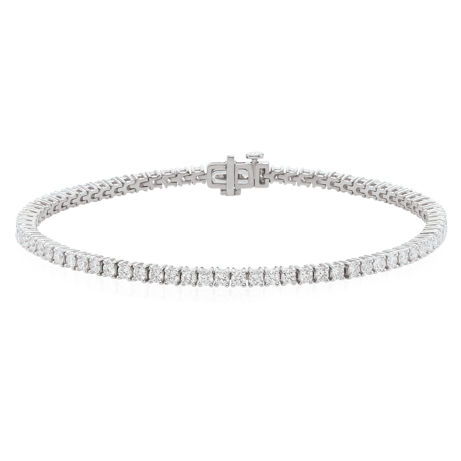 Celebration 9ct White Gold Round Cut 3 Carat tw Lab Grown Diamonds Tennis Bracelet