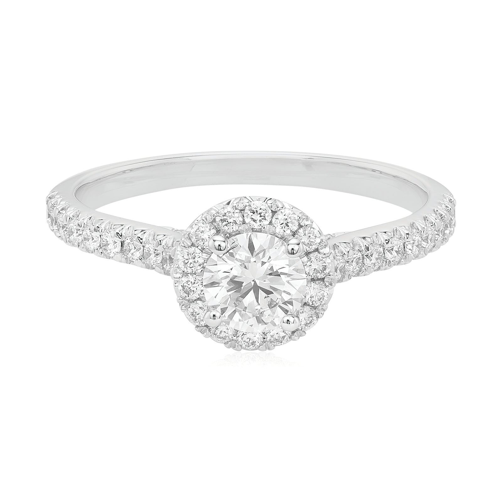 Celebration 18ct White Gold Round Cut 0.75 Carat tw Lab Grown Diamonds Ring