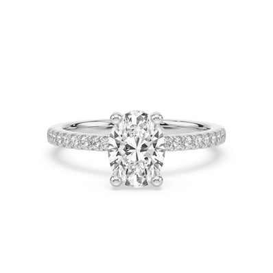 Celebration 18ct White Gold Oval & Round Cut 1.80 Carat tw of Certified Lab Grown Diamonds Ring