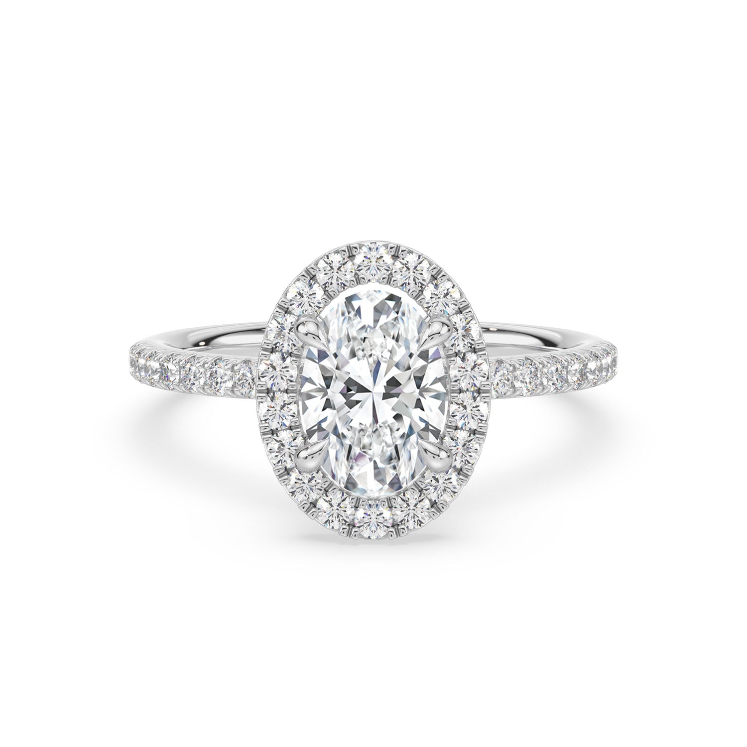 Celebration 18ct White Gold with Oval & Round Cut 1.90 CARAT tw of Certified Lab Grown Diamonds Ring