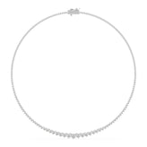 Celebration 14ct White Gold Round Cut 7.5 Carat tw of Lab Grown Diamonds Tennis Necklace