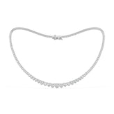 Celebration 14ct White Gold Round Cut 7.5 Carat tw of Lab Grown Diamonds Tennis Necklace