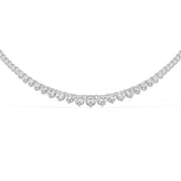 Celebration 14ct White Gold Round Cut 7.5 Carat tw of Lab Grown Diamonds Tennis Necklace