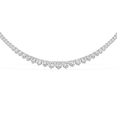 Celebration 14ct White Gold Round Cut 7.5 Carat tw of Lab Grown Diamonds Tennis Necklace