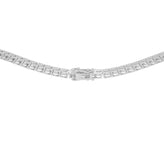 Celebration 14ct White Gold Round Cut 15 Carat tw of Lab Grown Diamonds Tennis Necklace