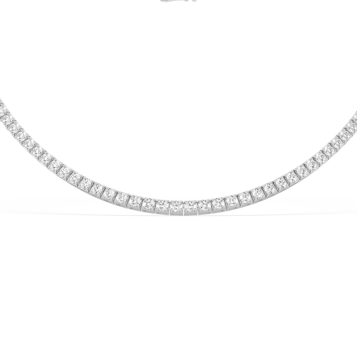 Celebration 14ct White Gold Round Cut 15 Carat tw of Lab Grown Diamonds Tennis Necklace