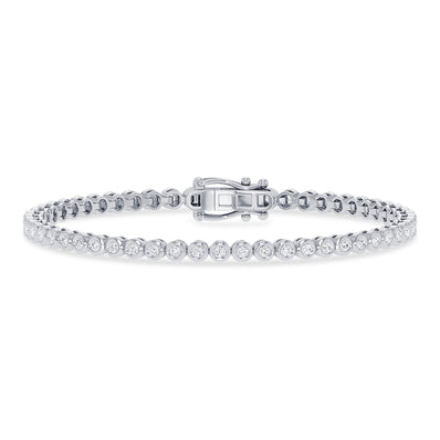 Celebration Sterling Silver Round Cut 1 Carat tw Lab Grown Diamonds Tennis Bracelet