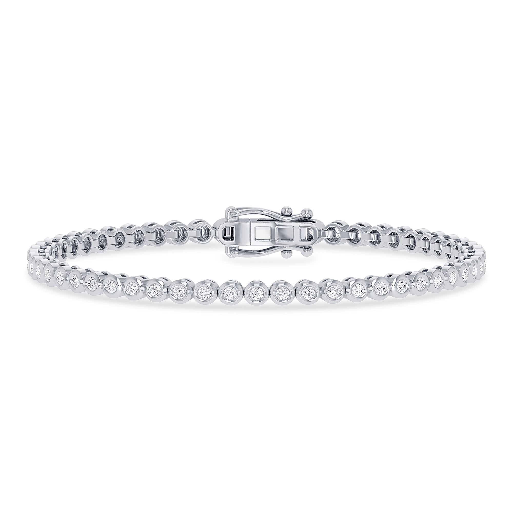 Celebration Sterling Silver Round Cut 1 Carat tw Lab Grown Diamonds Tennis Bracelet