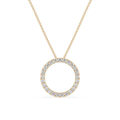 Celebration 9ct Yellow Gold Round Cut 1 Carat tw of Lab Grown Diamonds Pendant