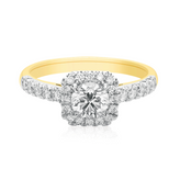 Celebration 18ct Yellow Gold Round Cut 1 Carat tw of Certified Lab Grown Diamonds Ring