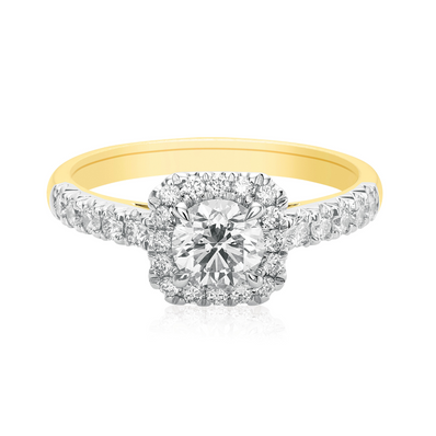 Celebration 18ct Yellow Gold Round Cut 1 Carat tw of Certified Lab Grown Diamonds Ring