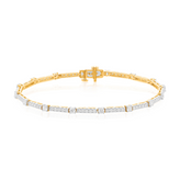 Celebration 9ct Yellow Gold Round Cut 2 Carat tw of Lab Grown Diamonds Tennis Bracelet