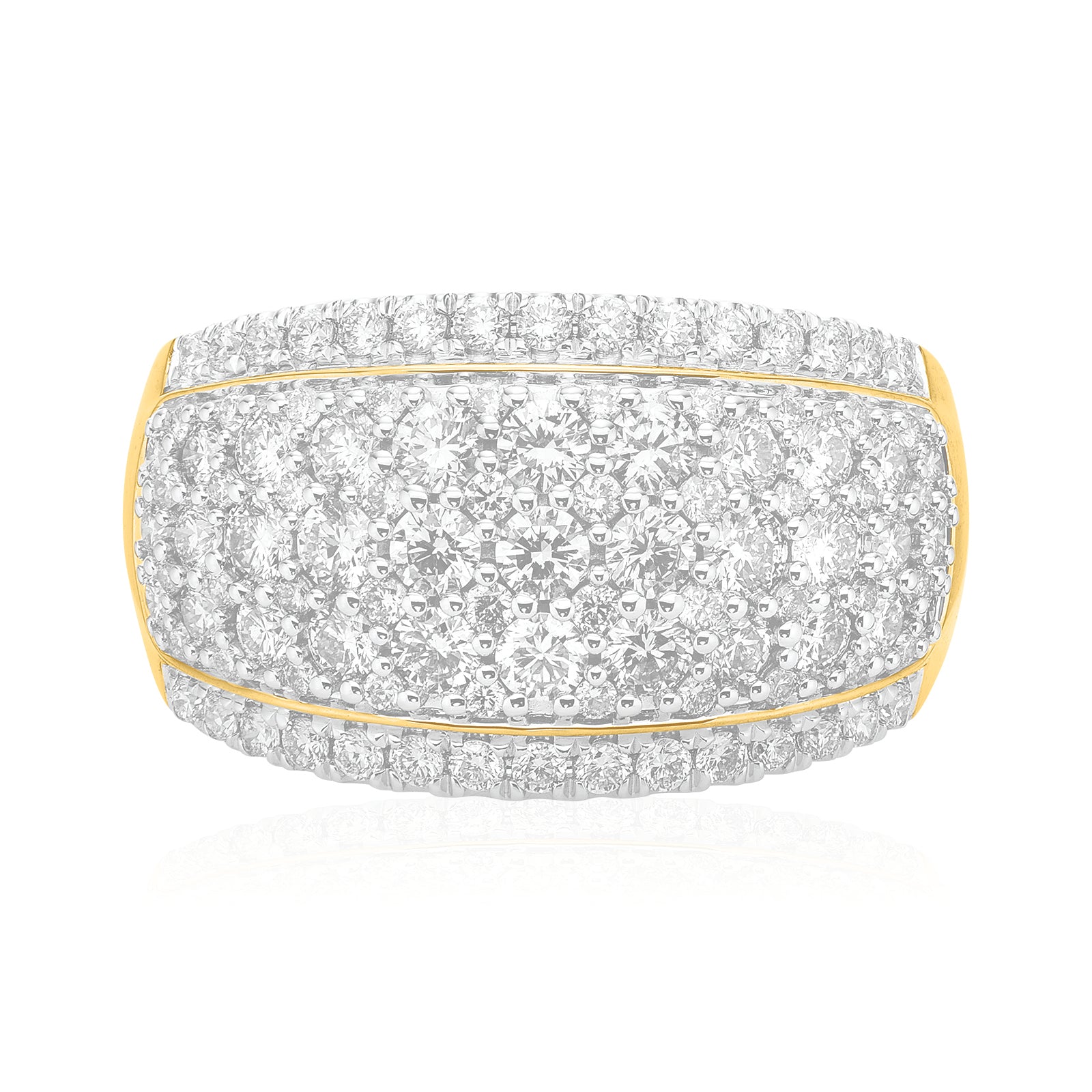 Celebration 9ct Yellow Gold with Round Cut 1.5 Carat tw of Lab Grown Diamond Ring