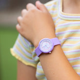 Tikkers Purple Glitter Silicone Strap Watch ATK1102