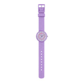 Tikkers Purple Glitter Silicone Strap Watch ATK1102