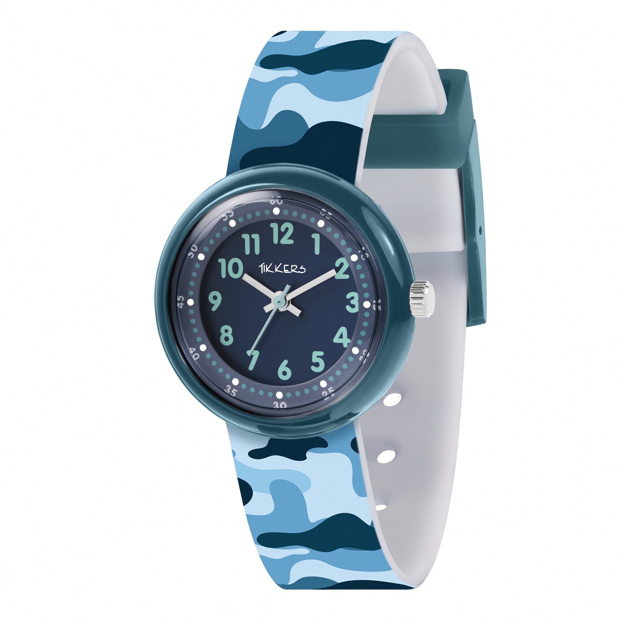 Tikkers Blue Camo Silicone Strap Watch ATK1104