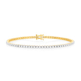 Celebration 9ct Yellow Gold with Round Cut 1 CARAT tw of Lab Grown Diamonds Tennis Bracelet