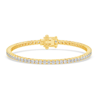 Celebration 9ct Yellow Gold Round Cut 5.00 Carat tw of Lab Grown Diamonds Tennis Bracelet