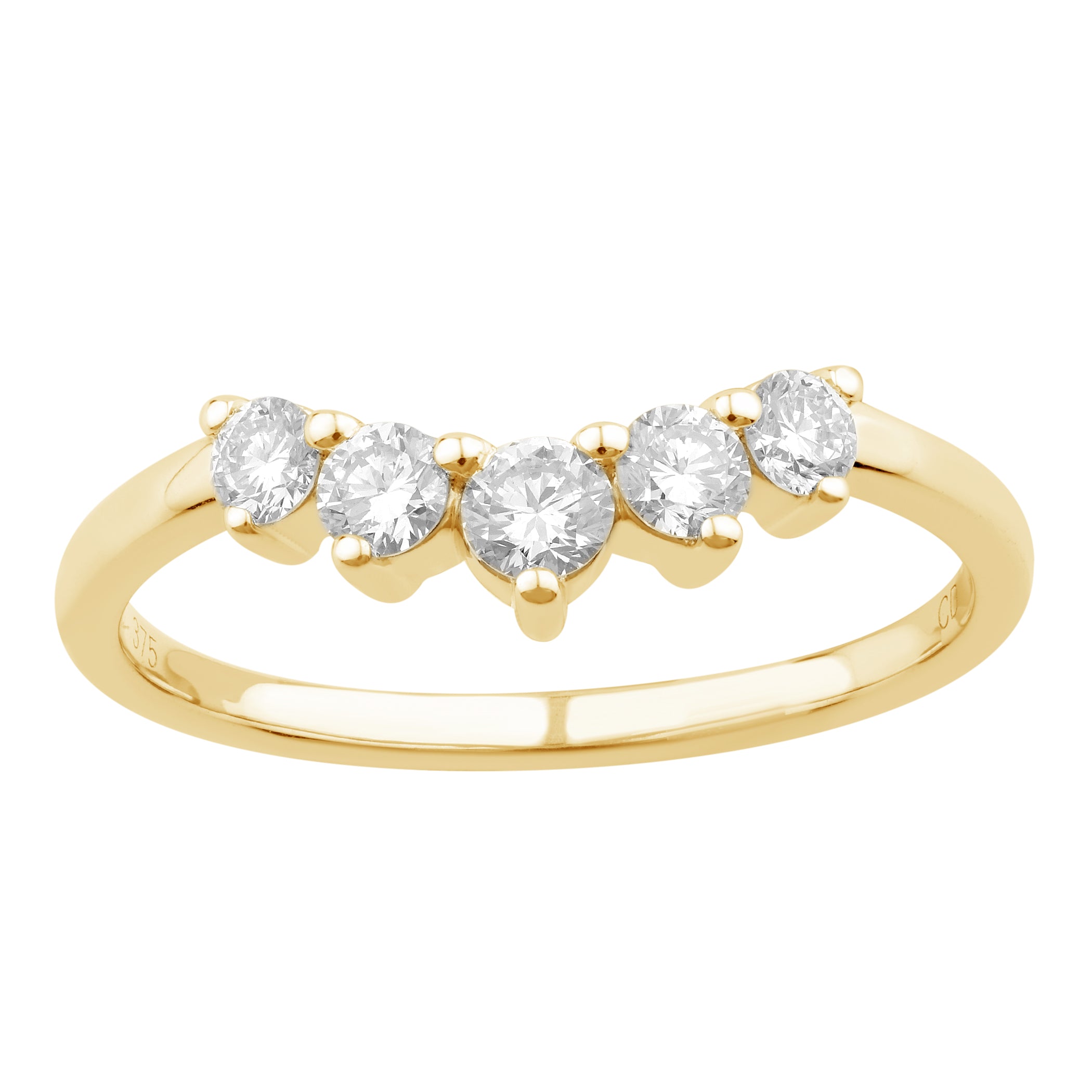 Celebration 9ct Yellow Gold Round Cut 1/2 CARAT tw of Lab Grown Diamonds Ring