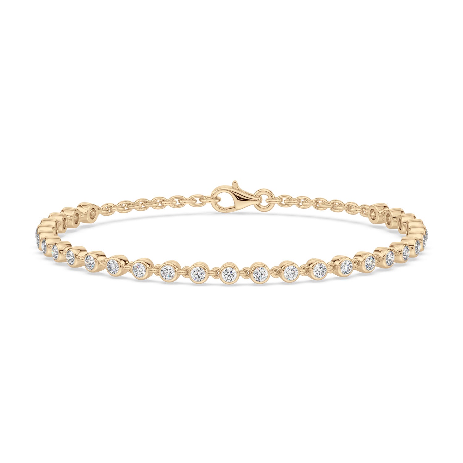 Celebration 9ct Yellow Gold Round Cut 1.50 Carat tw Lab Grown Diamonds Bracelet