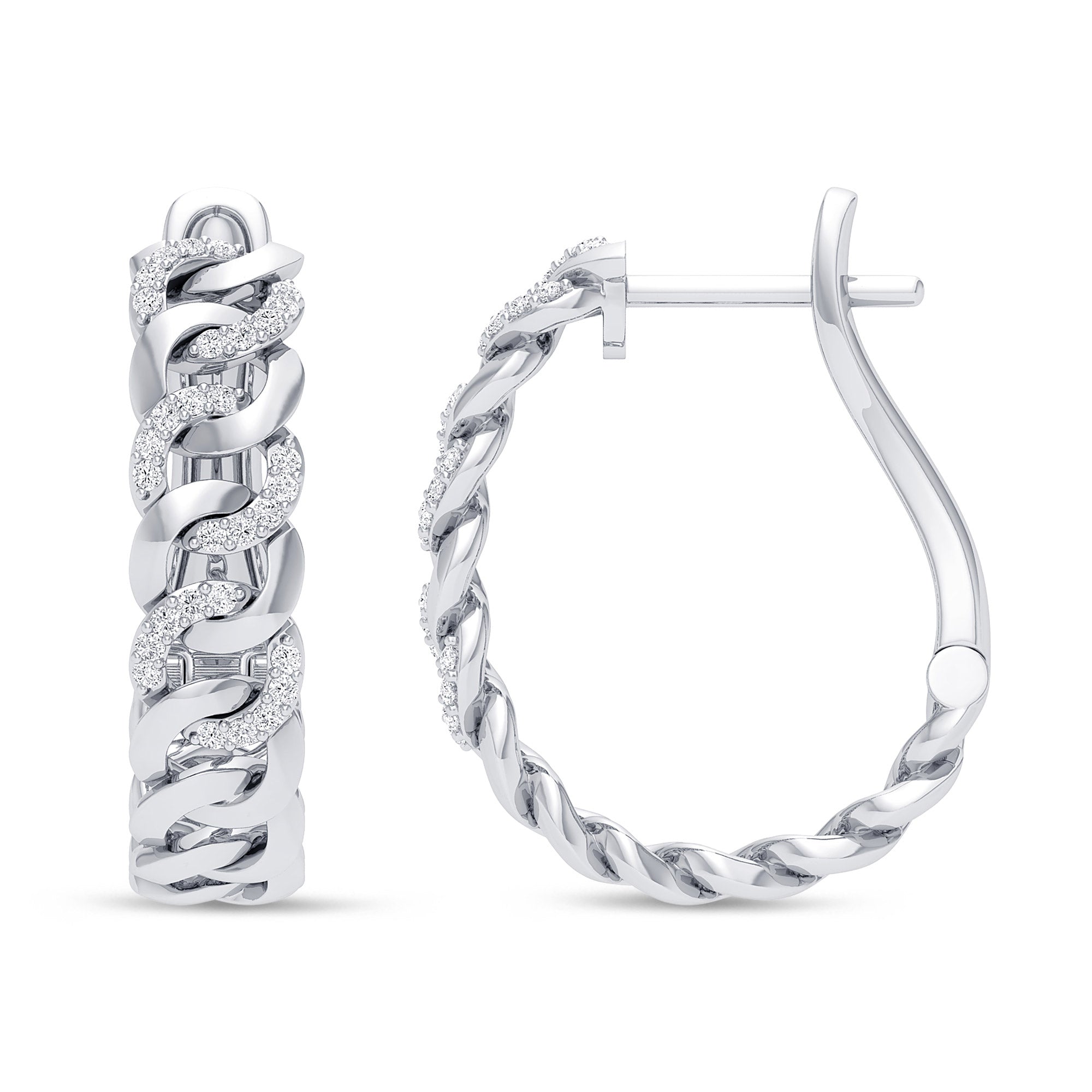 Celebration Sterling Silver Round Cut 0.25 Carat tw Lab Grown Diamonds Hoop Earrings