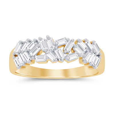 Celebration 10ct Yellow Gold Baguette Cut 0.50 Carat tw Lab Grown Diamonds Ring