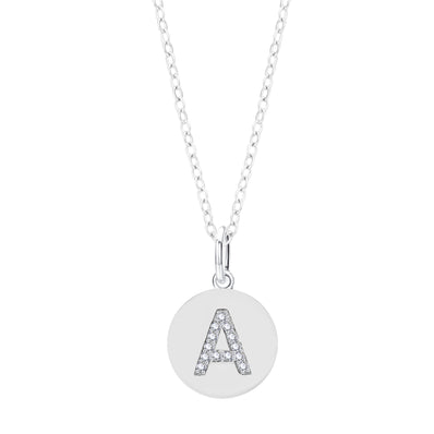 Sterling Silver Cubic Zirconia Initial Pendant