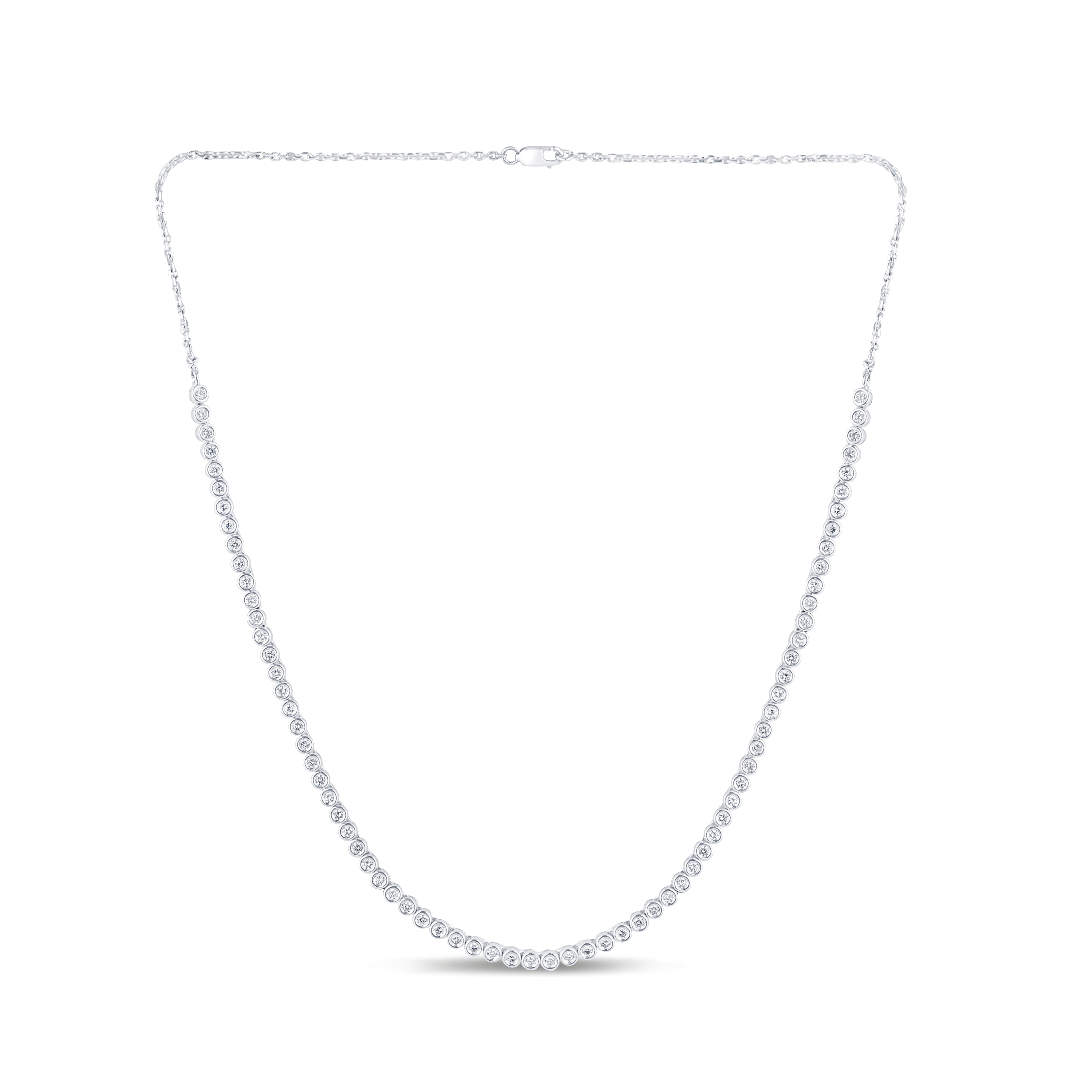 Celebration Sterling Silver Round Cut 2 Carat tw Diamonds Tennis Necklace