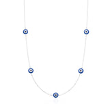 Sterling Silver Evil Eye Enamel Necklace