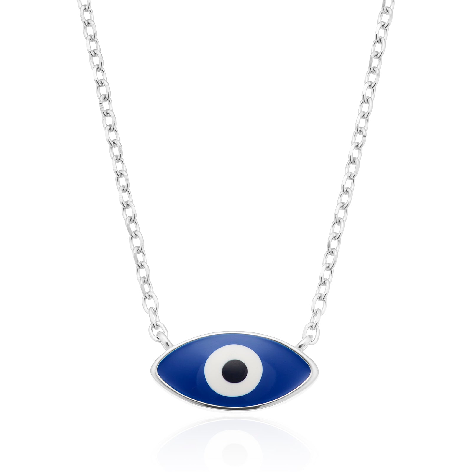 Sterling Silver Evil Eye Enamel Necklace