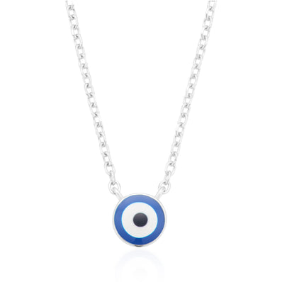 Sterling Silver Evil Eye Enamel Necklace