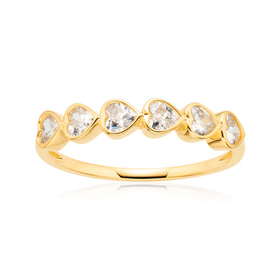 HUSH 9ct Yellow Gold Heart Cut 0.60 Carat tw of Diamond Simulants Ring