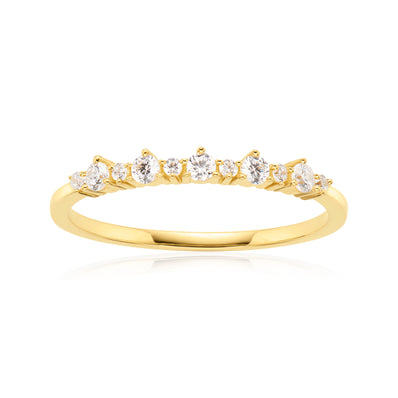 HUSH 9ct Yellow Gold Round Cut 0.23 Carat tw of Diamond Simulants Ring