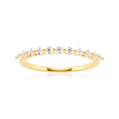 HUSH 9ct Yellow Gold Round Cut 0.38 Carat tw of Diamond Simulants Ring