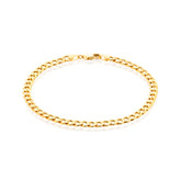 9ct Yellow Gold 21cm Flat Curb Hollow Bracelet