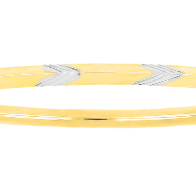 9ct Yellow Gold Silver Filled 65mm Knife Edge Bangle