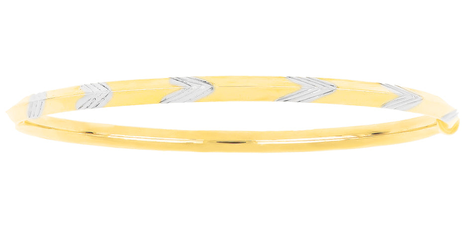 9ct Yellow Gold Silver Filled 65mm Knife Edge Bangle