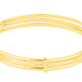 9ct Yellow Gold Silver Filled 65mm Triple Golf Bangle